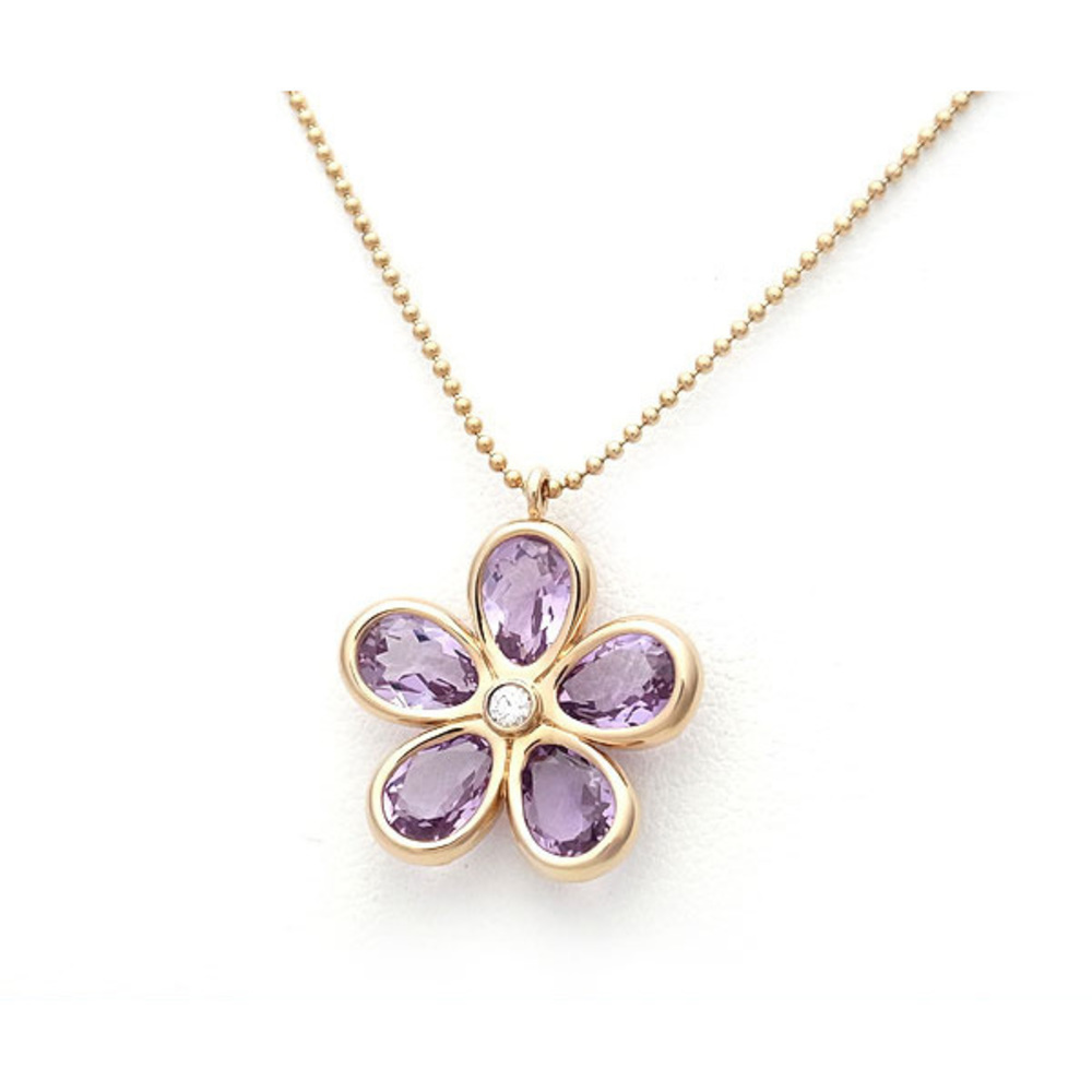 Tiffany Sparkler Flower Necklace Amethyst Diamond